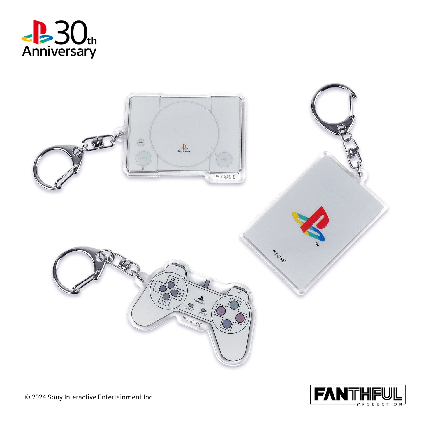 PlayStation 30th Anniversary Acrylic Keychain Set (3pcs)
