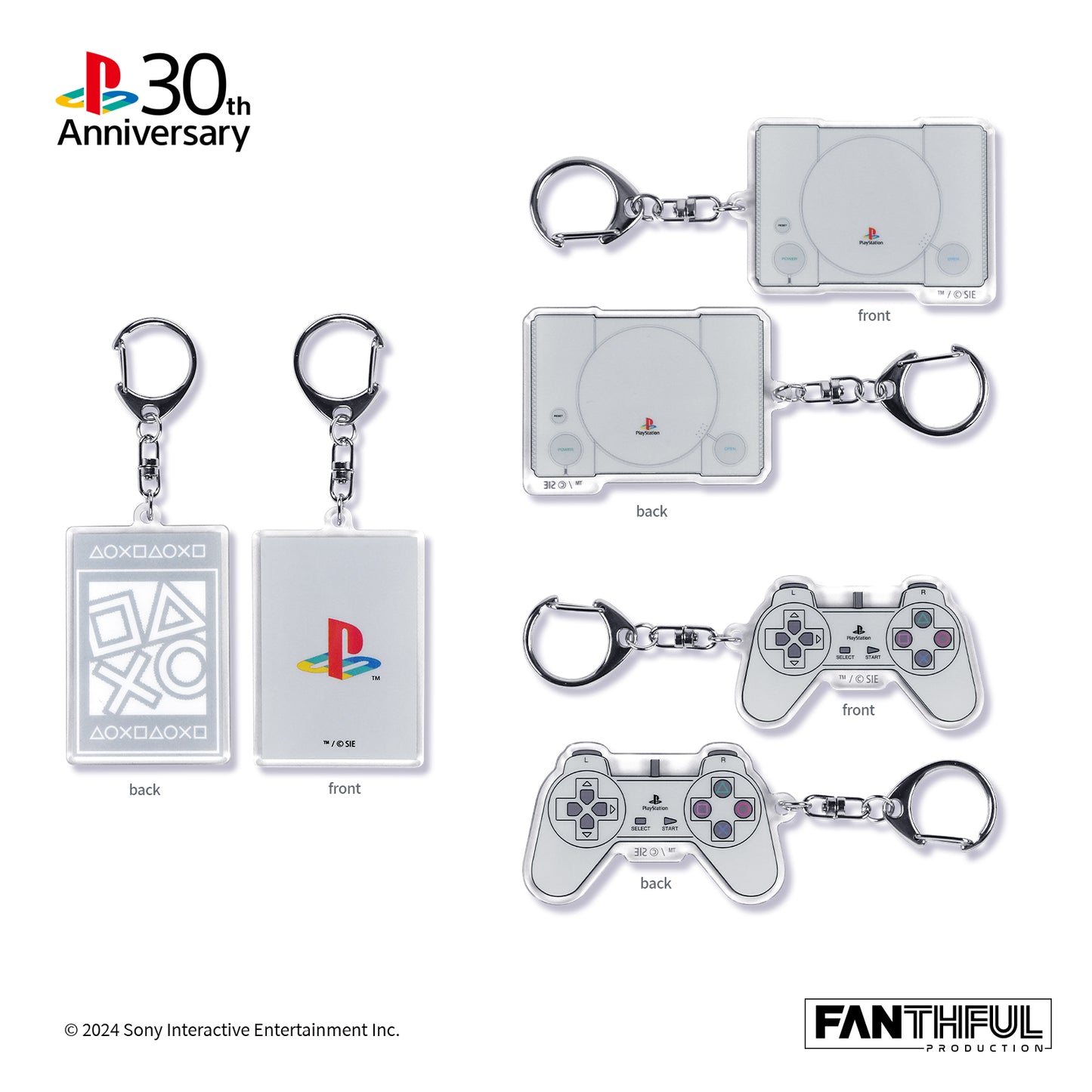 PlayStation 30th Anniversary Acrylic Keychain Set (3pcs)