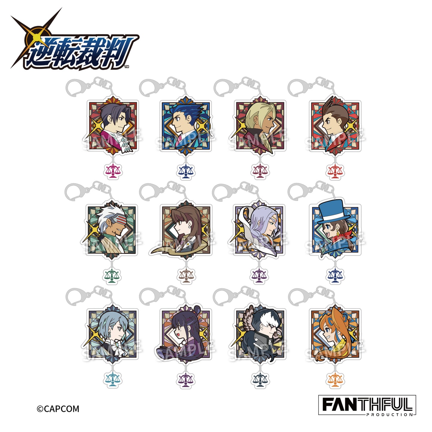 【Pre-Order】Ace Attorney Acrylic keychain（blind box）12pcs/set