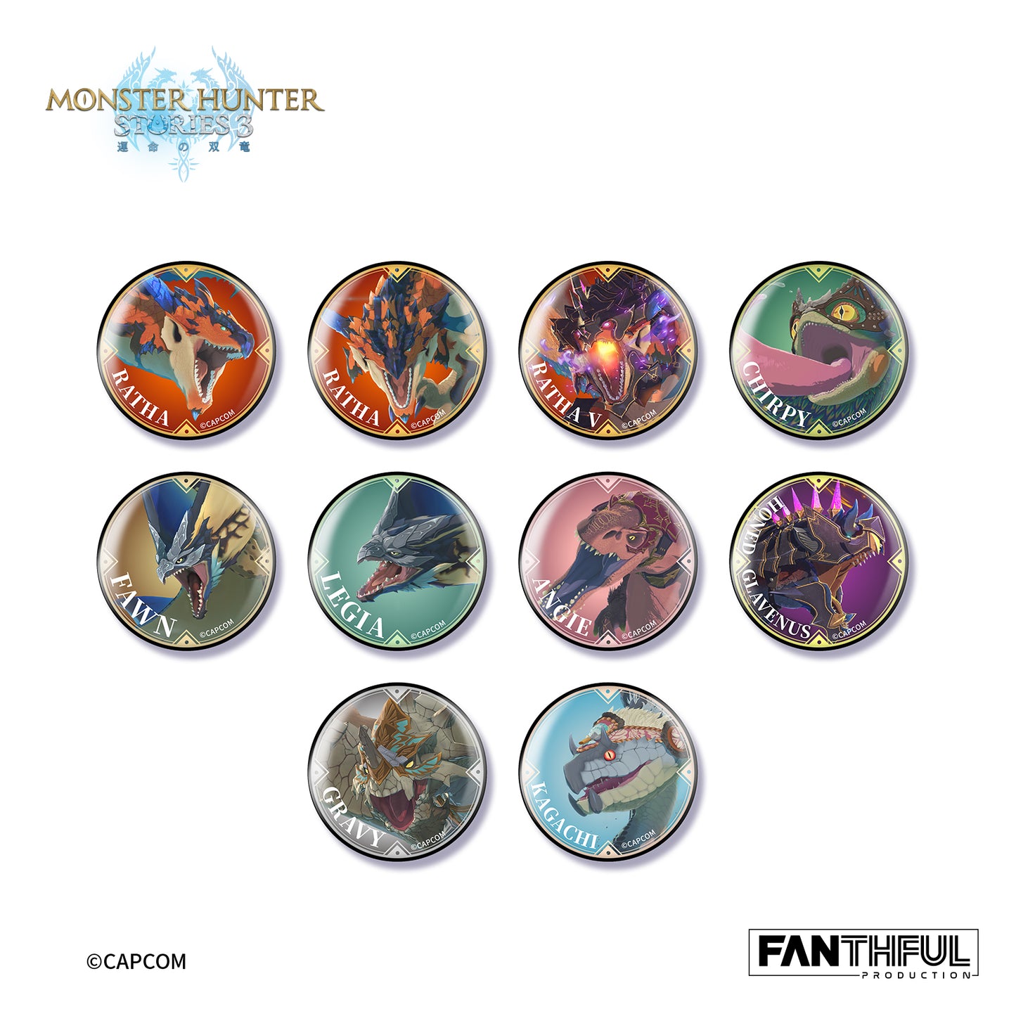 Monster Hunter Stories 3 Tin Badge（blind box/10pcs）