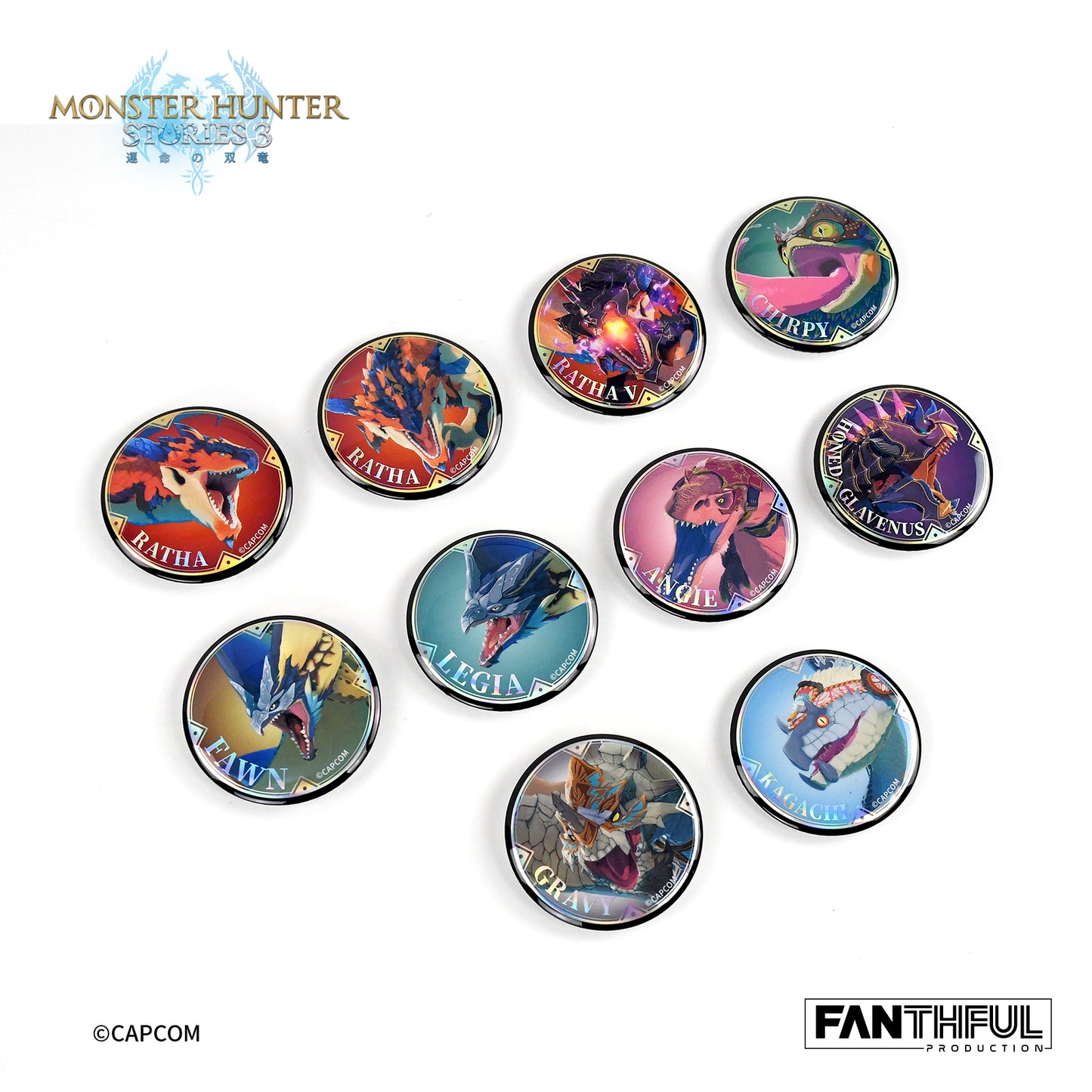Monster Hunter Stories 3 Tin Badge（blind box/10pcs）