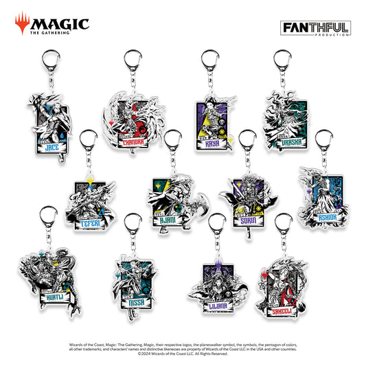 Magic The Gathering Planeswalker Acrylic Keychain(Mystery box) 12pcs/set