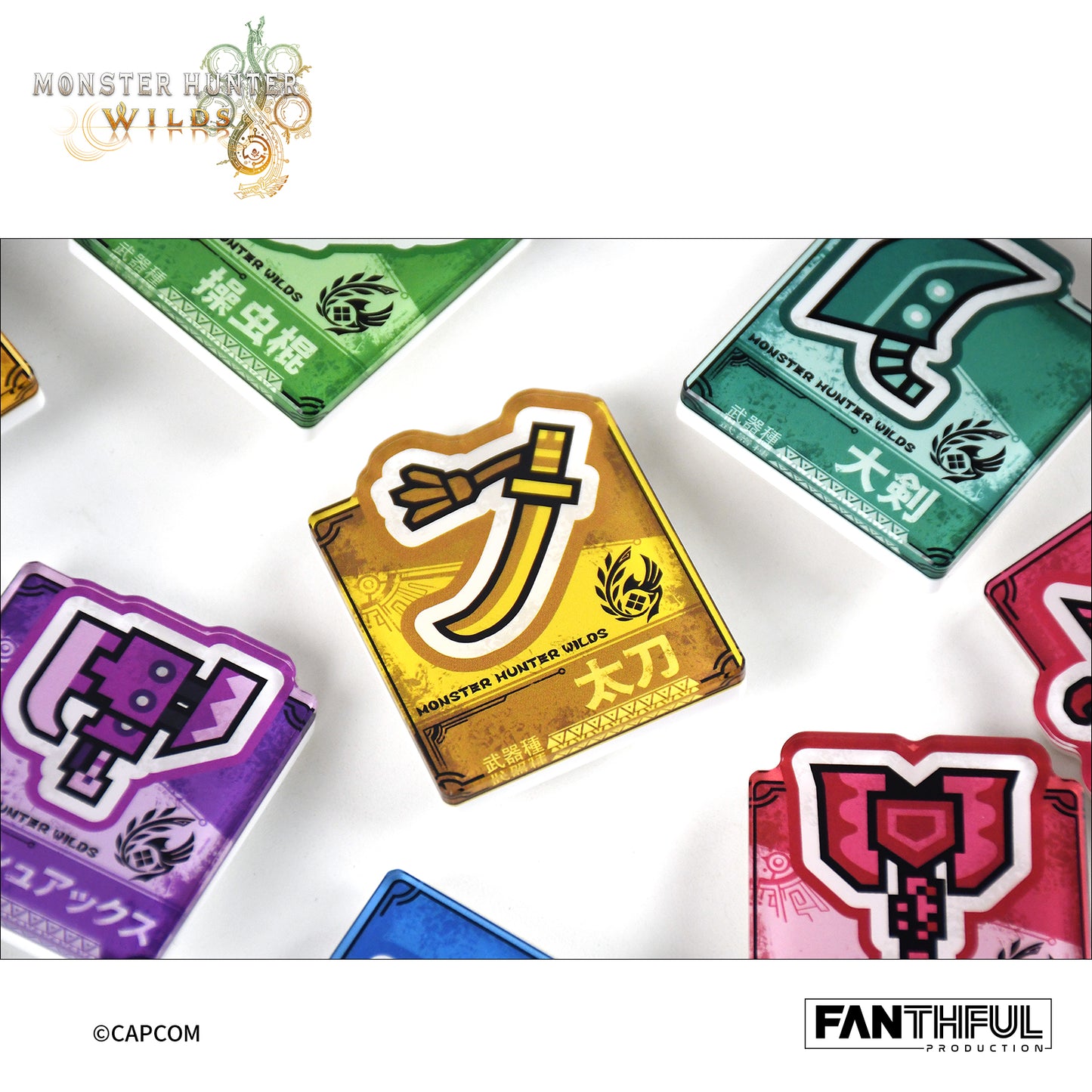 Monster Hunter Wilds Acrylic Badge（blind box）14pcs/set