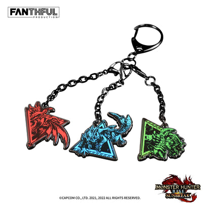 Monster Hunter Rise: Sunbreak Metal Keychain（Monsters）